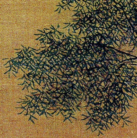 杨柳归牧图（局部）  清  萧晨  轴  绢本设色  44×25.9cm  北京故宫博物院藏